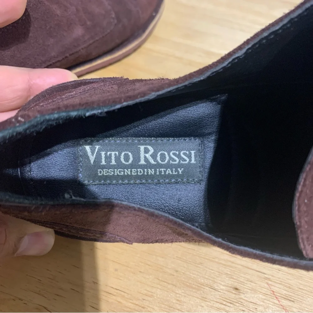 Italian Designed Vito‎ Rossi Men’s Derby Brown Leather Shoes Size 8